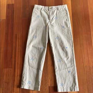 Boys Vineyard Vines Khaki Pants With Hockey Design